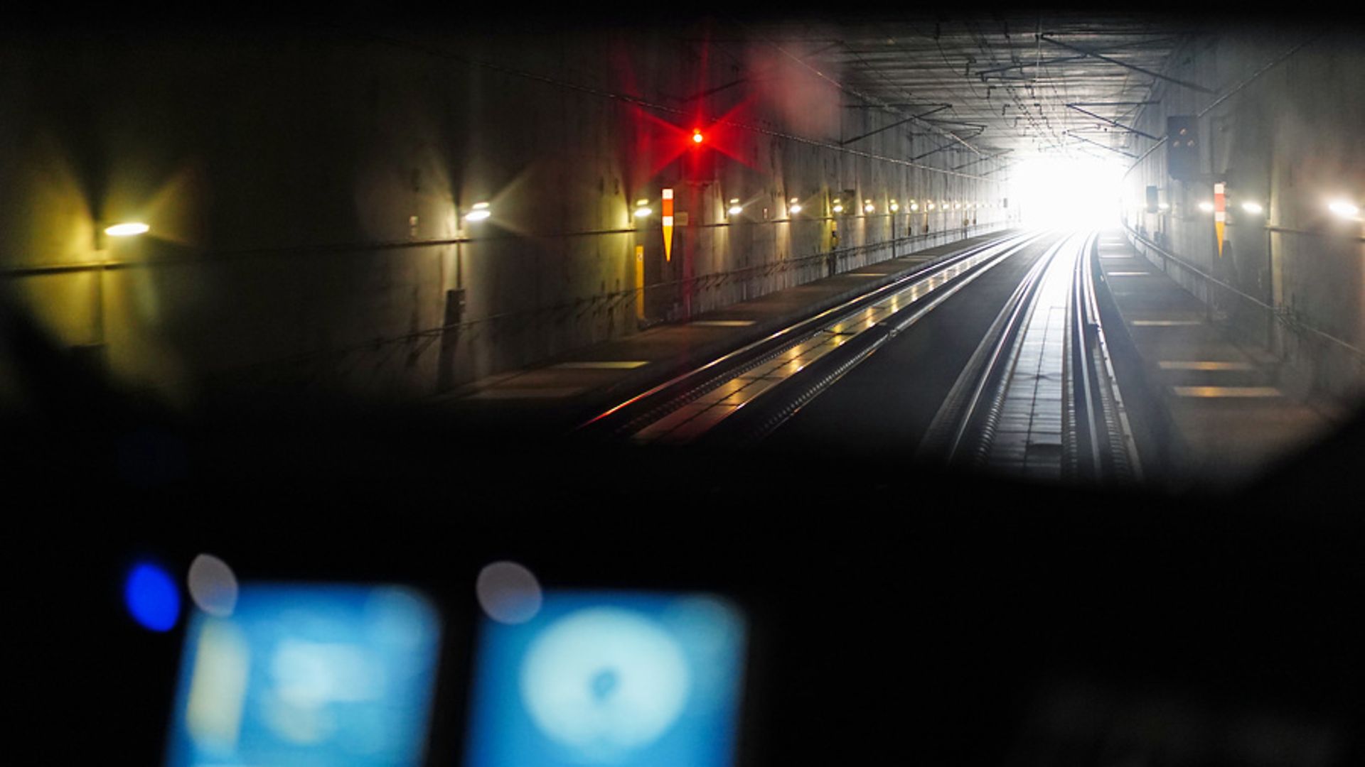 Der Tunnel auf der NIM aus dem Führerstand